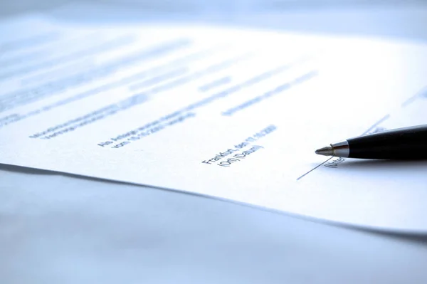 Close Contract Document Pen — Stock Photo, Image