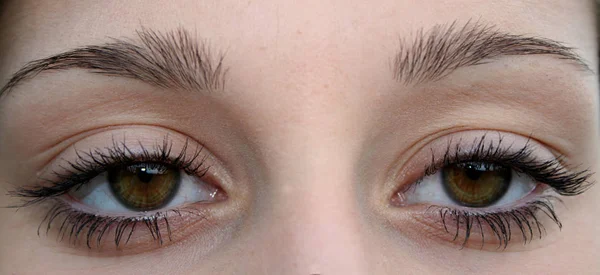 Close Young Woman Blue Eye — Stock Photo, Image