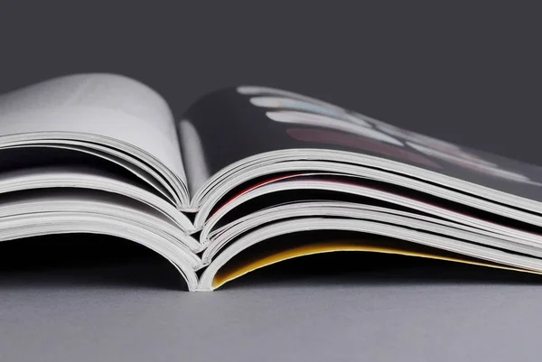 Stack Magazines Black Background — Stock Photo, Image