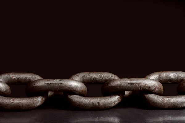 Rusty Chain Black Background — Stock Photo, Image