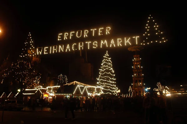 Mercado Natal Erfurt — Fotografia de Stock