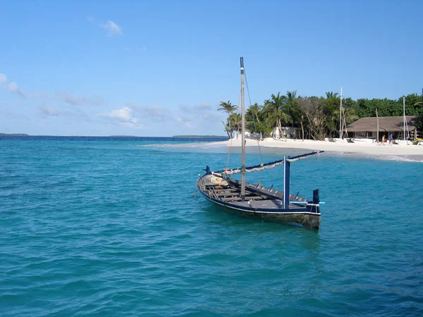 Traditional Sailing Boat Maldives Baa Atoll — Stok fotoğraf