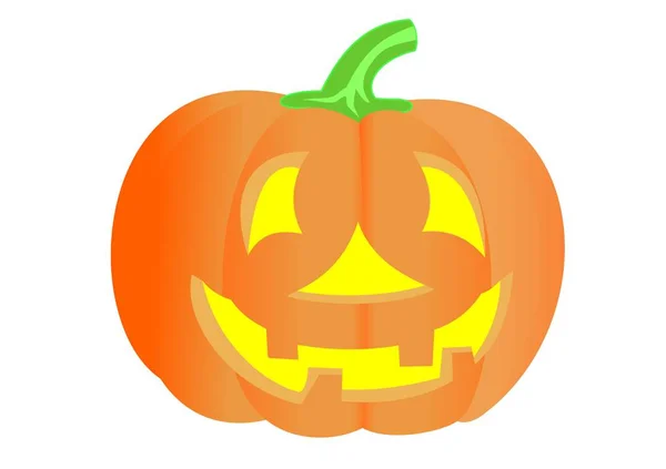 Halloween Pumpa Med Skrämmande Ansikte Vektor Illustration — Stockfoto