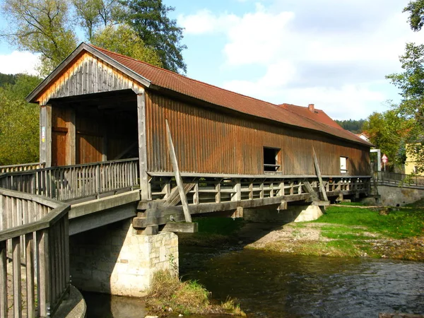 Träbro Buchfart — Stockfoto