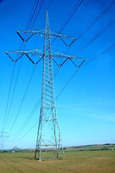 Високовольтна Електроенергія Електроенергія — стокове фото