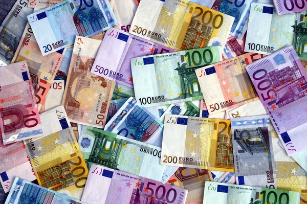 Moderne Banknoten Nahaufnahme Finanzieller Hintergrund — Stockfoto