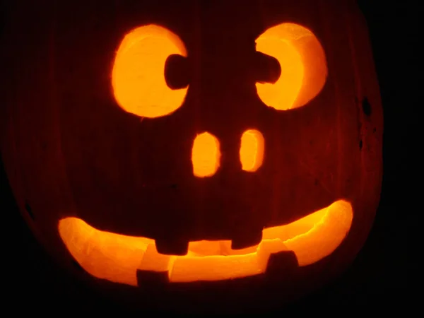 Halloween Tök Fekete Háttér — Stock Fotó