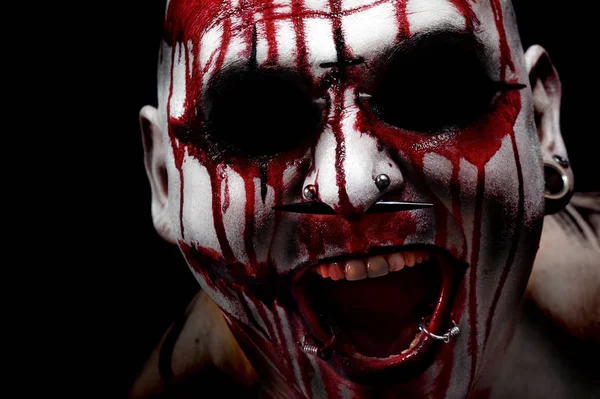 Terrível Ceifeiro Sangrento Traje Halloween — Fotografia de Stock