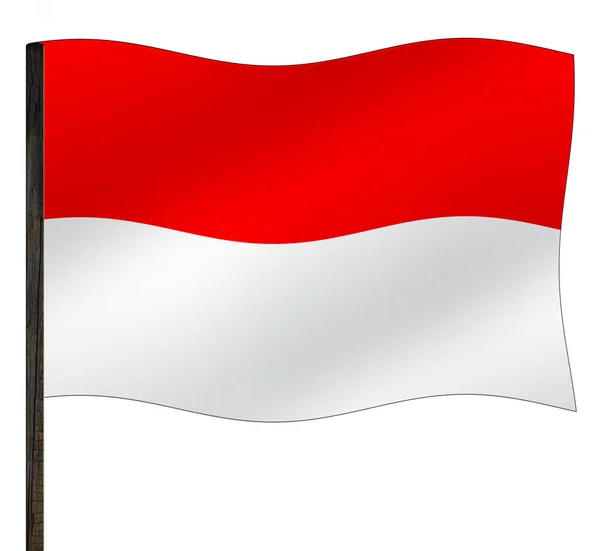 Bandeira Monaco Bandeira Nacional — Fotografia de Stock