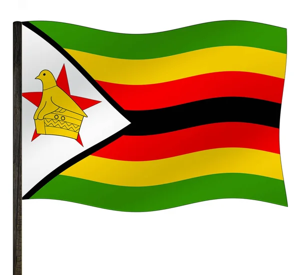 Flagge Von Simbabwe Nationalflagge — Stockfoto