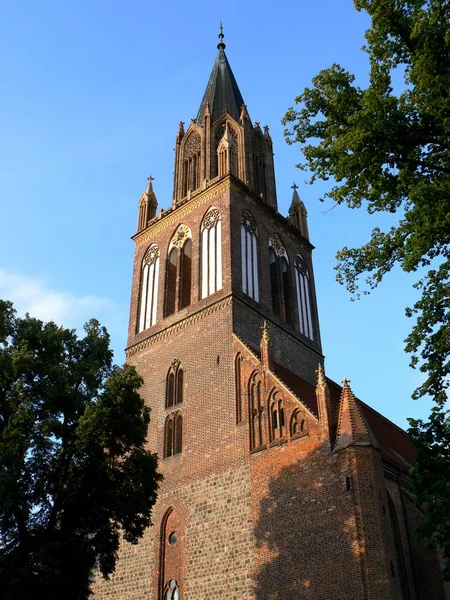 聖メアリーズ教会はメクレンブルク ヴォルポンメルンのノイブランデンブルク市の教区教会で2001年にコンサート教会として目覚め — ストック写真