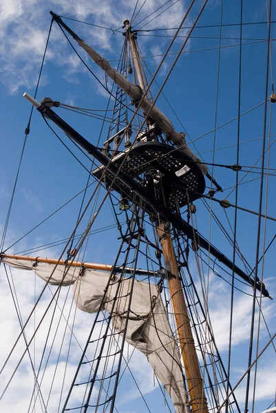 Mast Sailing Ship Port Barcelona — Stock Photo, Image