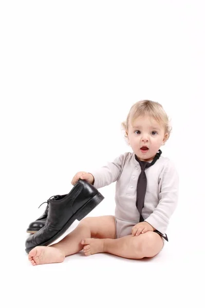 Menino Sentado Chão Com Laptop — Fotografia de Stock