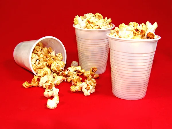 Popcorn Tilltugg Till Film — Stockfoto