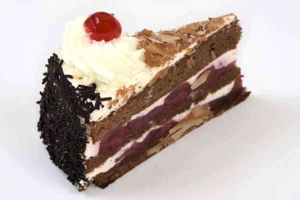 Chocolate Cake Cream Cheese Cherry — Stock Photo, Image