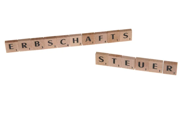 Nahaufnahme Von Buchstaben Aus Holz Auf Weißem Hintergrund — Stockfoto