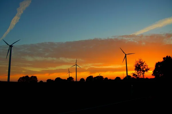 风力涡轮机 风力发电厂 — 图库照片
