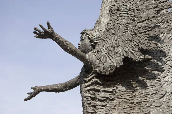 Primer Plano Estatua Vintage Forma Ángel — Foto de Stock