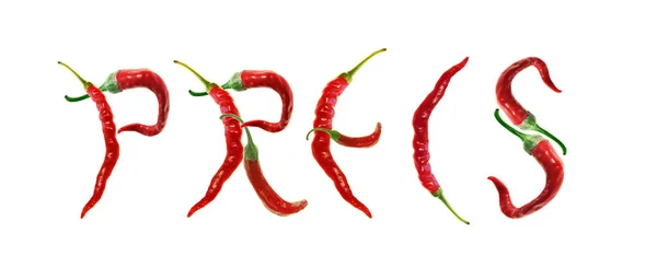 Piros Chili Paprika Elszigetelt Fehér Háttér — Stock Fotó