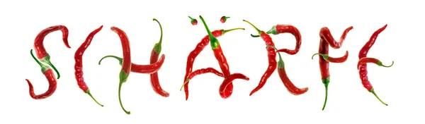 Peperoncino Rosso Isolato Sfondo Bianco — Foto Stock