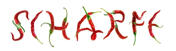 Peperoncino Rosso Isolato Sfondo Bianco — Foto Stock