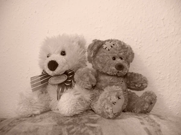Teddybär Und Spielzeugauto — Stockfoto