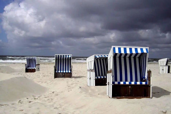 Chaises Plage Station Balnéaire — Photo