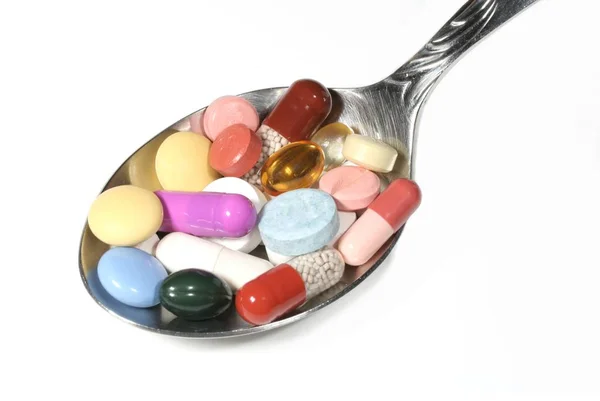Medikamenteneinnahme Medikamente Und Gesundheitsfürsorge — Stockfoto