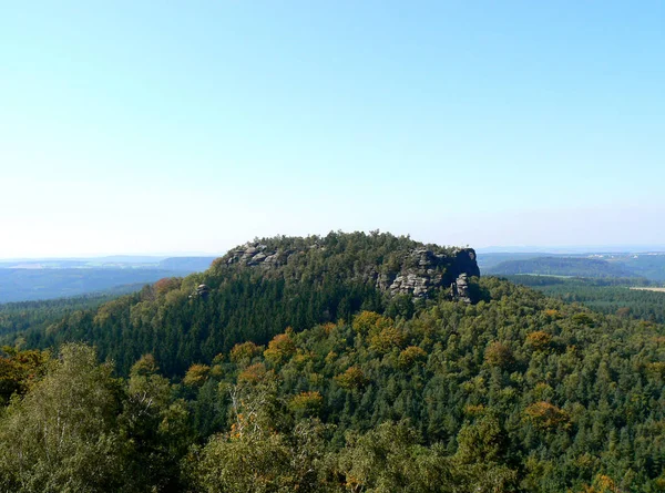 Vista Papststein Gohrisch — Fotografia de Stock