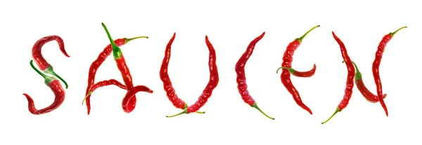 Rode Chili Pepers Geïsoleerd Witte Achtergrond — Stockfoto