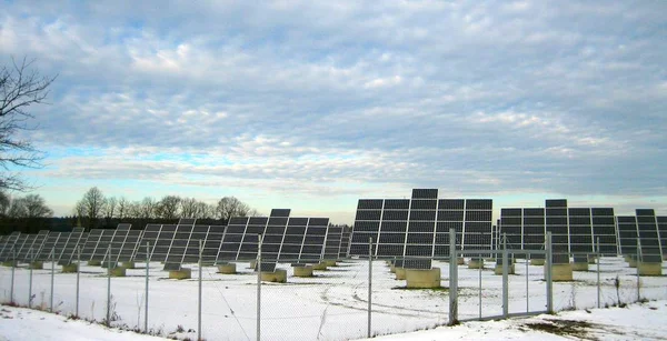 Impianto Fotovoltaico Energia Solare Energia Elettrica — Foto Stock