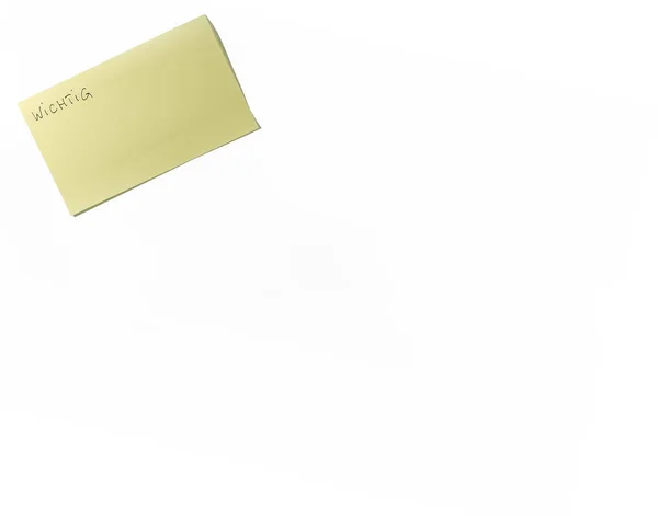 Beyaz Arkaplanda Izole Edilmiş Yapışkan Notlar Içeren Boş Sarı Kağıdı — Stok fotoğraf