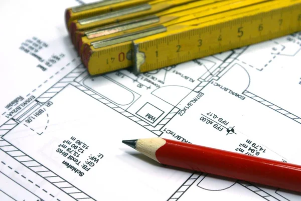 Architectural Plan Construction Concept — Stock Photo, Image