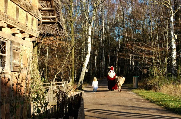 Weihnachtsmann Und Ich Wünsche Euch Allen Morgen Früh Ein Volles — Stockfoto