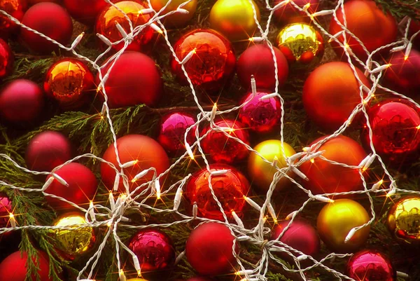 Vue Rapprochée Des Décorations Noël Boule Vacances — Photo