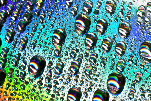Капли Воды Голубом Фоне — стоковое фото