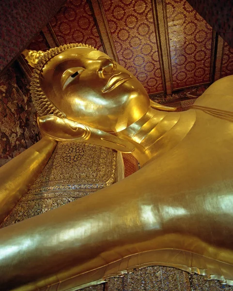 Estátua Buda Dourada Wat Pho Bangkok Tailândia — Fotografia de Stock