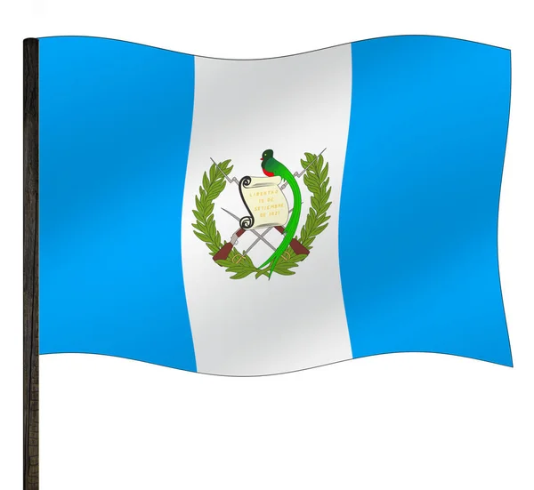 Flaga Gwatemali Flaga Narodowa — Zdjęcie stockowe