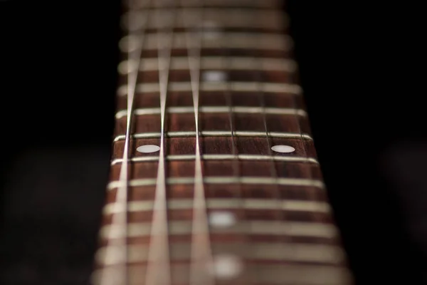 Akustická Kytara Černém Pozadí — Stock fotografie
