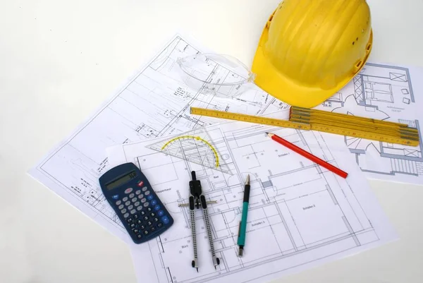Planning Phase Architectural Tools — Stock Photo, Image