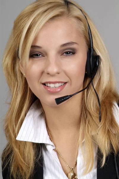 Closeup Portrait Friendly Woman — Stock Photo, Image