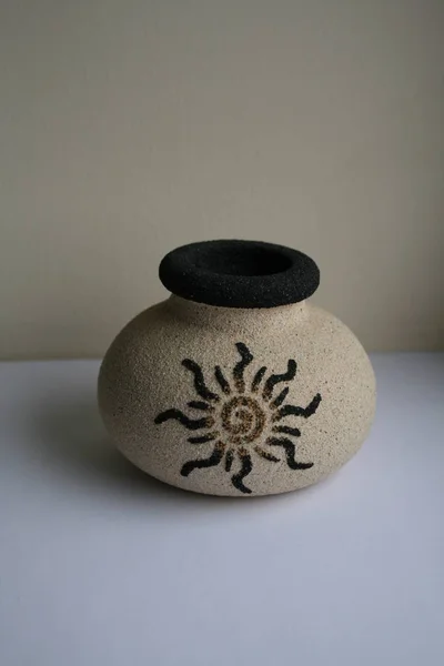 Vase Céramique Sur Table — Photo