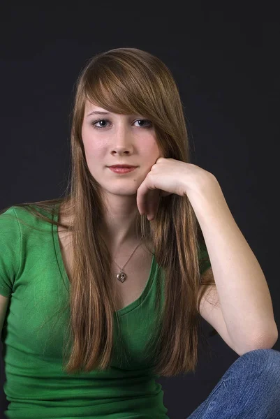 Retrato Belleza Mujer Joven — Foto de Stock