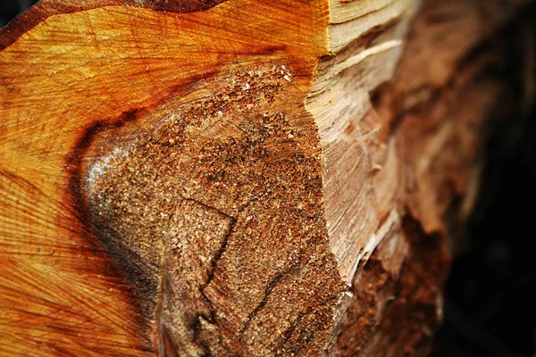 Legna Ardere Tritata Marrone Impilata Struttura Legno Duro — Foto Stock