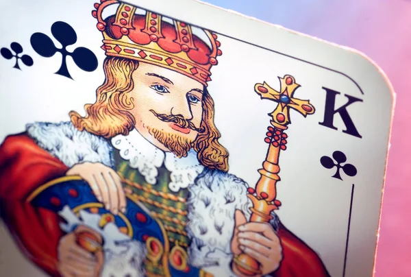 Speelkaart Koning Van Clubs — Stockfoto