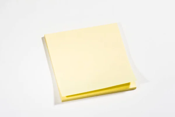 Amarelo Branco Nota Livro Fundo Branco — Fotografia de Stock