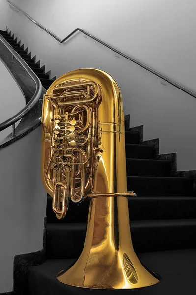 Tuba Guld Mässing Mässing Instrument — Stockfoto