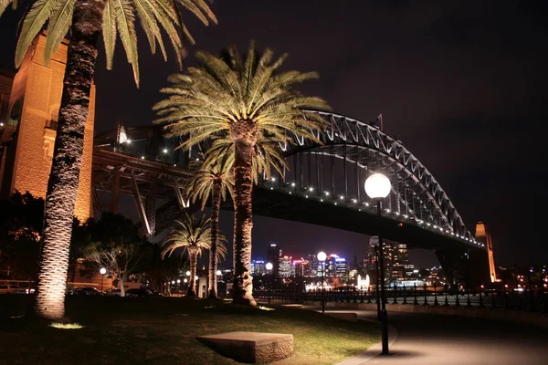 Ponte Porto Sydney Noite — Fotografia de Stock