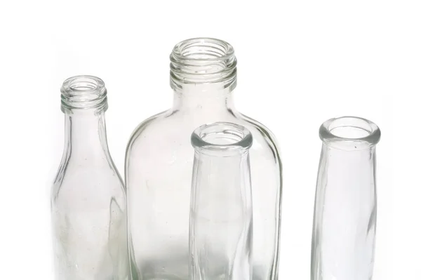 Κενό Γυάλινο Μπουκάλι Απομονωμένο Λευκό Φόντο — Φωτογραφία Αρχείου
