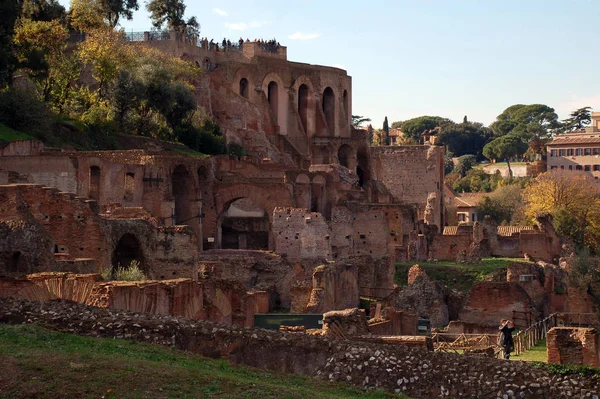 Ruínas Idílicas Fórum Romano — Fotografia de Stock